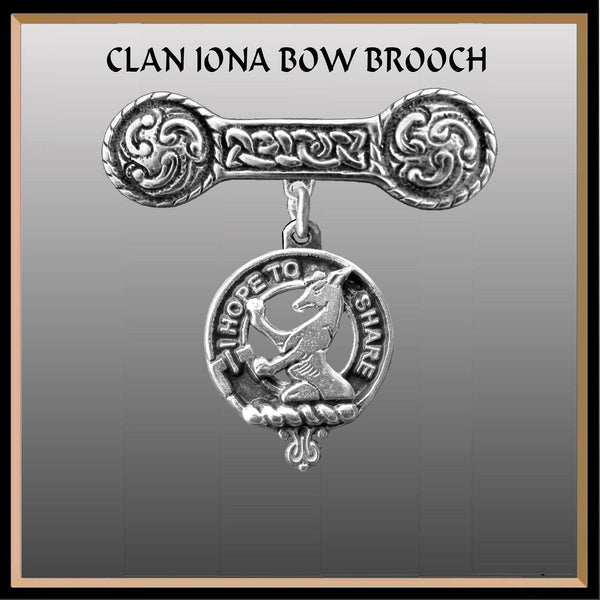 Riddell Clan Crest Iona Bar Brooch - Sterling Silver