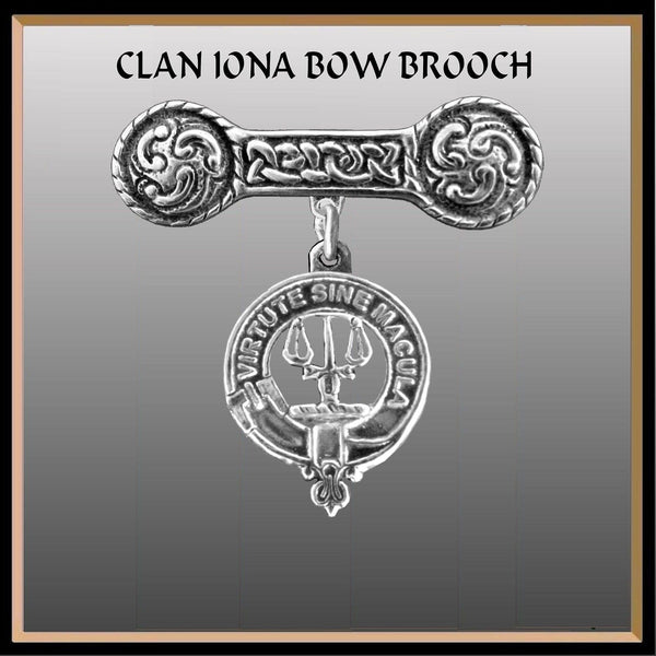 Russell Clan Crest Iona Bar Brooch - Sterling Silver