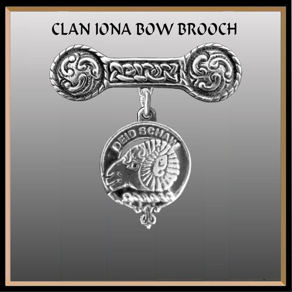 Ruthven Clan Crest Iona Bar Brooch - Sterling Silver