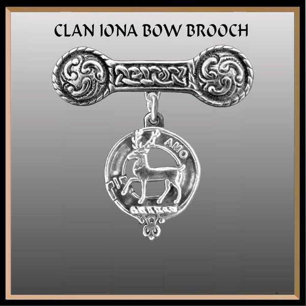 Scott Clan Crest Iona Bar Brooch - Sterling Silver