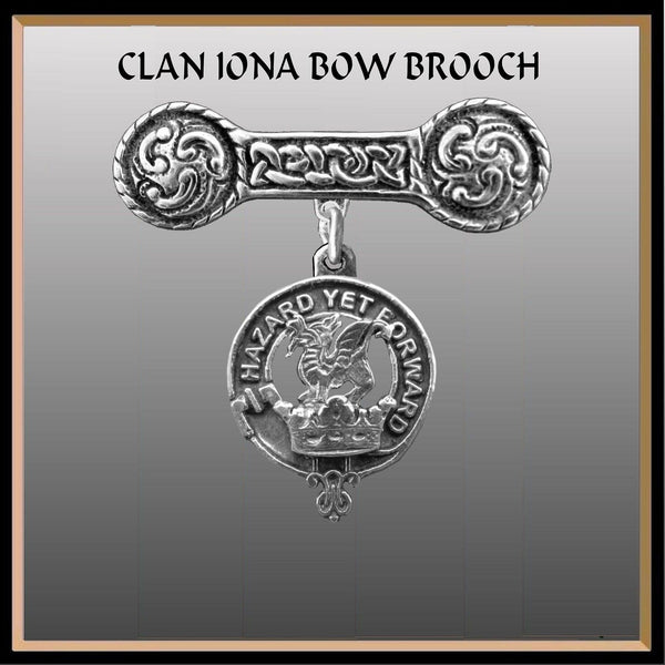 Seton Clan Crest Iona Bar Brooch - Sterling Silver