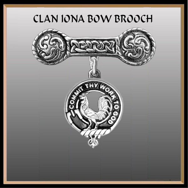 Sinclair Clan Crest Iona Bar Brooch - Sterling Silver