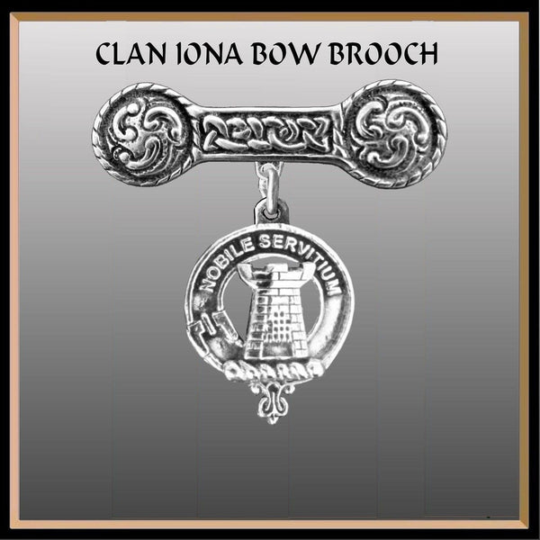 Spaulding Clan Crest Iona Bar Brooch - Sterling Silver