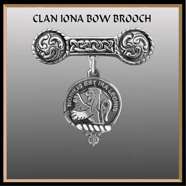 Stuart Clan Crest Iona Bar Brooch - Sterling Silver