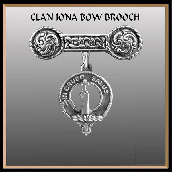 Taylor Clan Crest Iona Bar Brooch - Sterling Silver