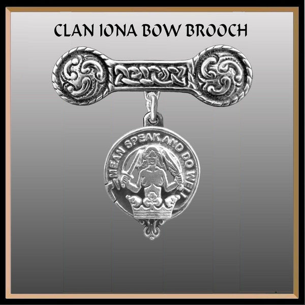 Urquhart Clan Crest Iona Bar Brooch - Sterling Silver