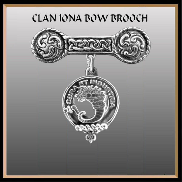 Walker Clan Crest Iona Bar Brooch - Sterling Silver