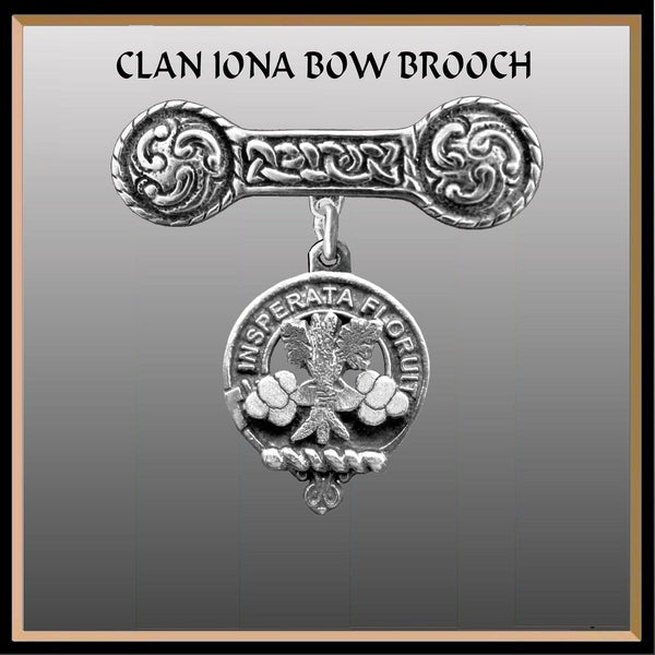 Watson Clan Crest Iona Bar Brooch - Sterling Silver