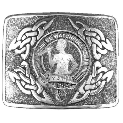 Darroch Clan Crest Interlace Kilt Buckle, Scottish Badge