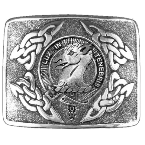 Fullerton Clan Crest Interlace Kilt Buckle, Scottish Badge