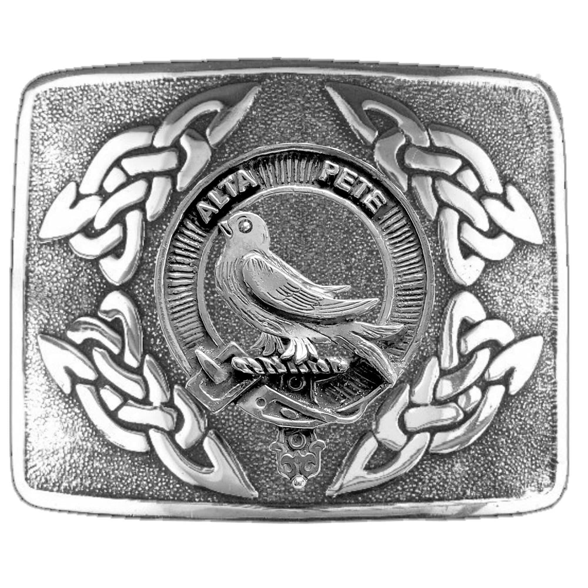 Glen Clan Crest Interlace Kilt Buckle, Scottish Badge