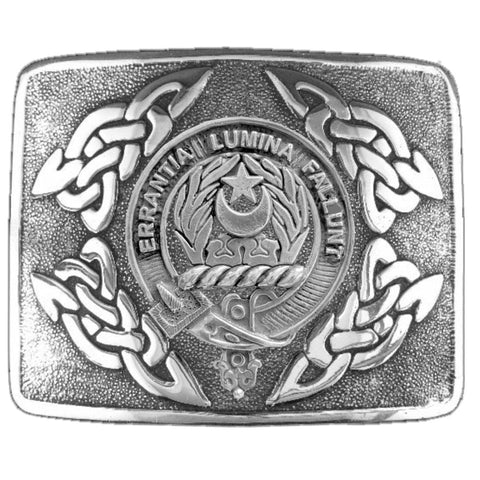Kinnaird Clan Crest Interlace Kilt Buckle, Scottish Badge