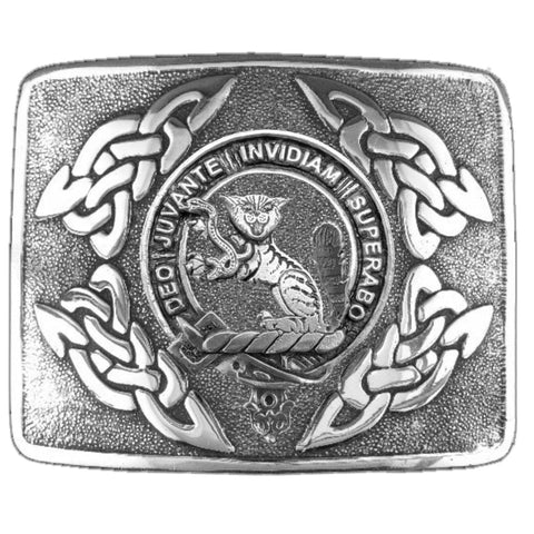 MacThomas Clan Crest Interlace Kilt Buckle, Scottish Badge