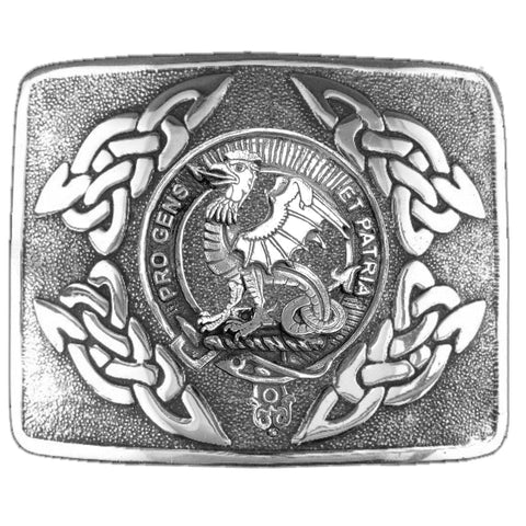 Pendergast Clan Crest Interlace Kilt Buckle, Scottish Badge
