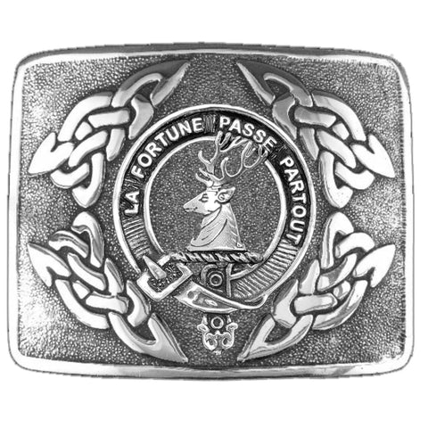 Rollo Clan Crest Interlace Kilt Buckle, Scottish Badge