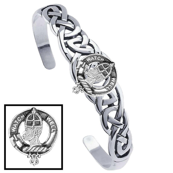 Haliburton Clan Crest Celtic Cuff Bracelet