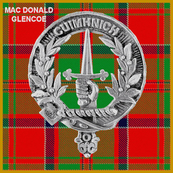 MacDonald (Glencoe) 8oz Clan Crest Scottish Badge Stainless Steel Flask