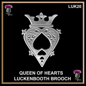 Queen Of Hearts Luckenbooth Brooch Heart Crown Scottish Wedding Pin