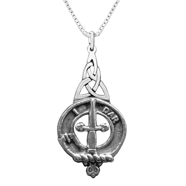 Dalziel Clan Crest Interlace Drop Pendant