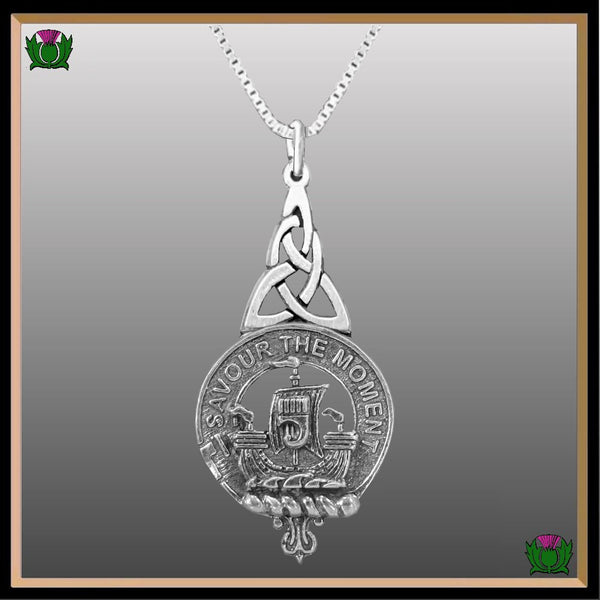 Duncan Sketraw Clan Crest Interlace Drop Pendant