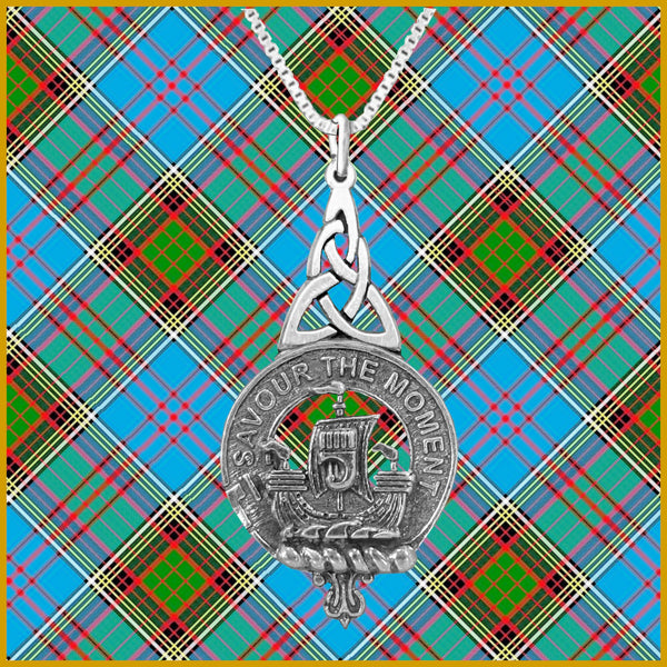 Duncan Sketraw Clan Crest Interlace Drop Pendant