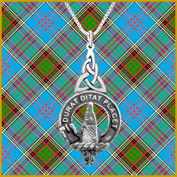 Geddes Clan Crest Interlace Drop Pendant