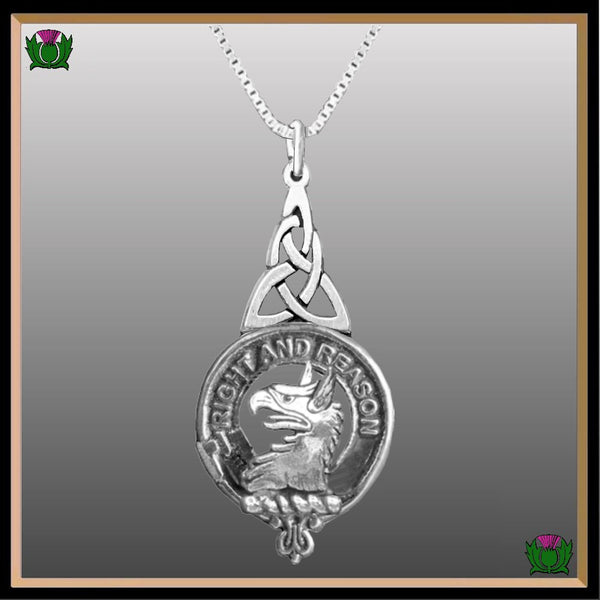 Graham Menteith Clan Crest Interlace Drop Pendant