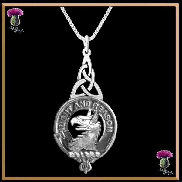 Graham Menteith Clan Crest Interlace Drop Pendant