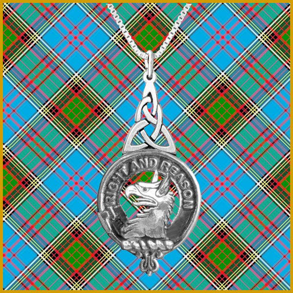 Graham Menteith Clan Crest Interlace Drop Pendant
