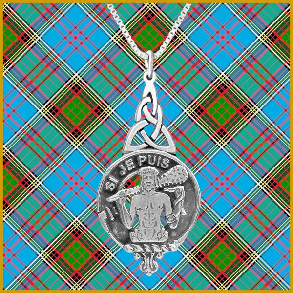 Livinston Clan Crest Interlace Drop Pendant