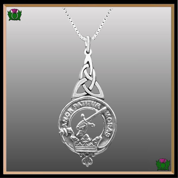 Lumsden Clan Crest Interlace Drop Pendant