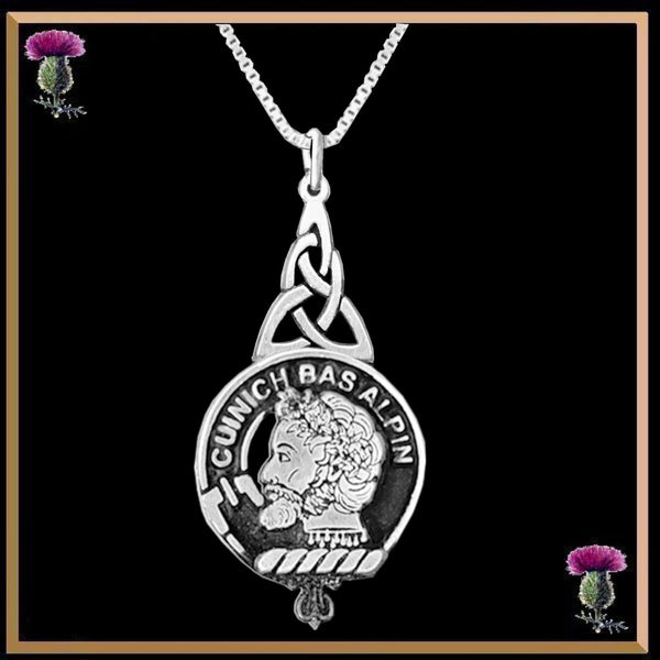 MacAlpin Clan Crest Interlace Drop Pendant