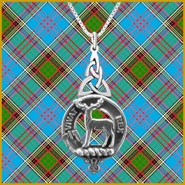 MacCorqudale Clan Crest Interlace Drop Pendant