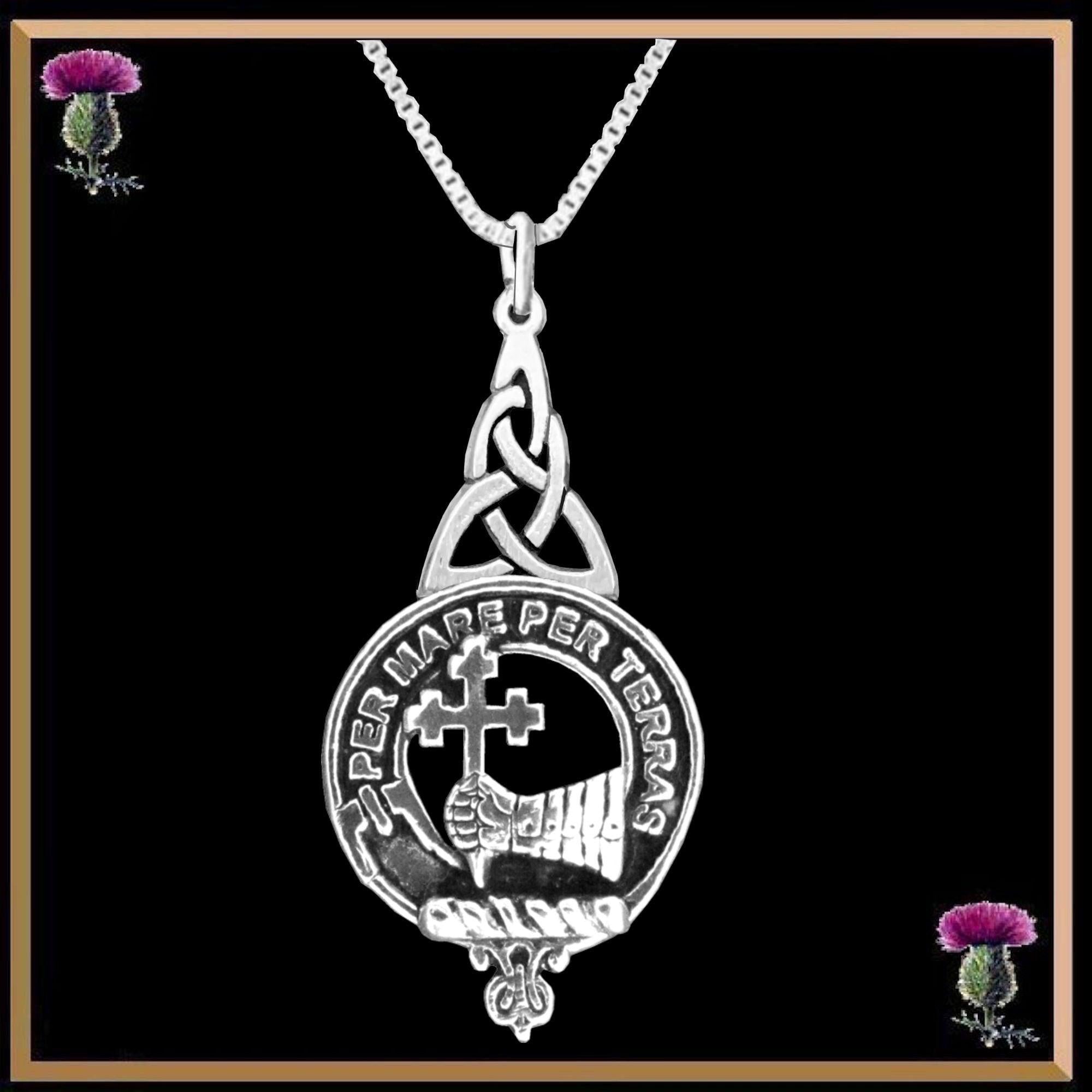 MacDonald Sleat Clan Crest Interlace Drop Pendant