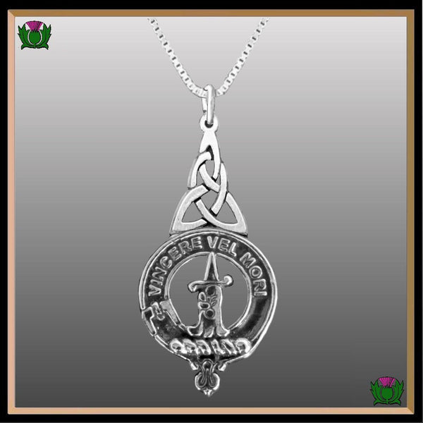 MacDowell Clan Crest Interlace Drop Pendant