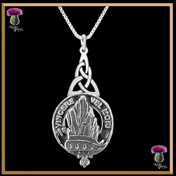 MacNeill Barra Clan Crest Interlace Drop Pendant
