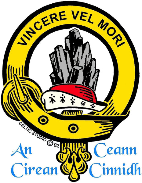 MacNeill Old Motto Clan Crest Interlace Drop Pendant