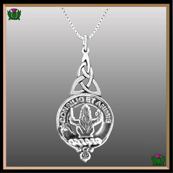 Maitland Clan Crest Interlace Drop Pendant