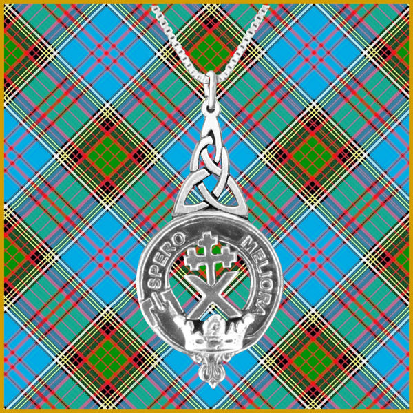 Mofatt Clan Crest Interlace Drop Pendant