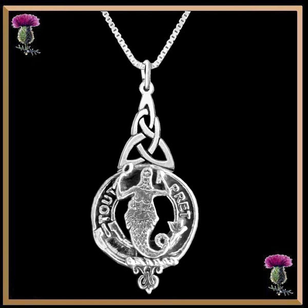 Murray Clan Crest Interlace Drop Pendant