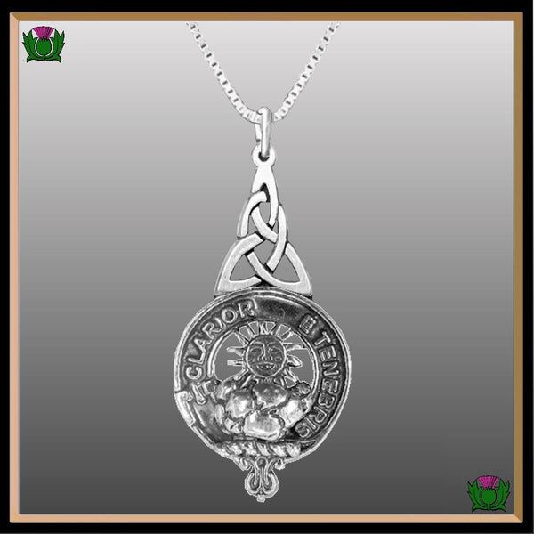 Purves Clan Crest Interlace Drop Pendant