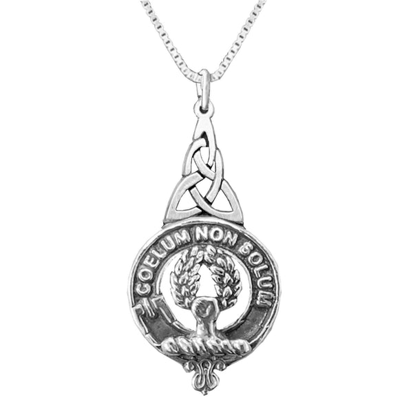 Stevenson Clan Crest Interlace Drop Pendant