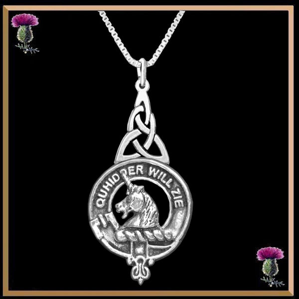 Stewart Appin Clan Crest Interlace Drop Pendant