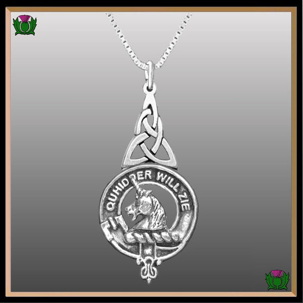 Stewart Appin Clan Crest Interlace Drop Pendant