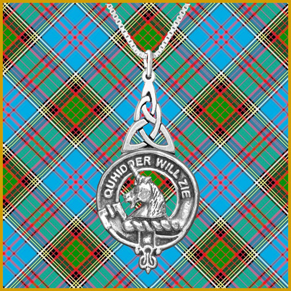 Stewart Appin Clan Crest Interlace Drop Pendant