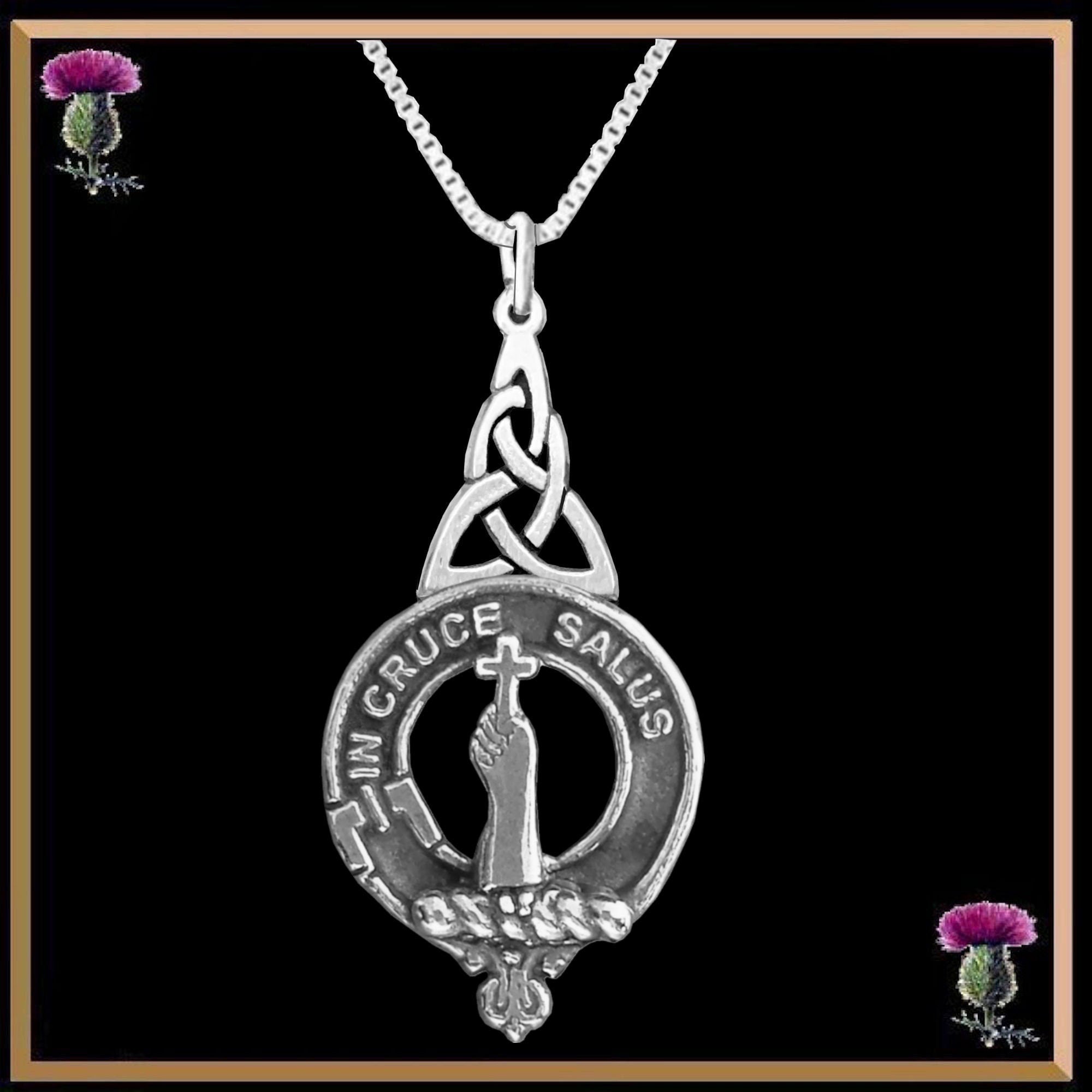 Taylor Clan Crest Interlace Drop Pendant