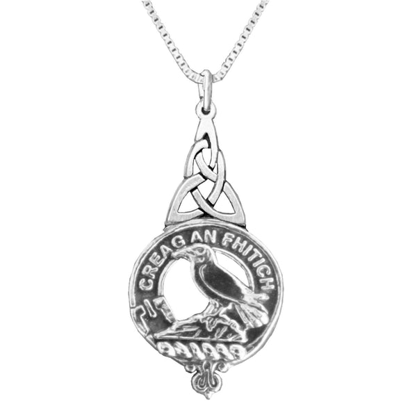 MacDonell Glengarry Clan Crest Interlace Drop Pendant