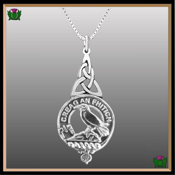 MacDonell Glengarry Clan Crest Interlace Drop Pendant
