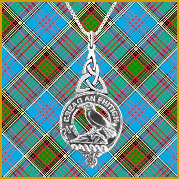 MacDonell Glengarry Clan Crest Interlace Drop Pendant