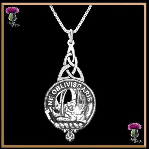 Campbell Agyll Clan Crest Interlace Drop Pendant